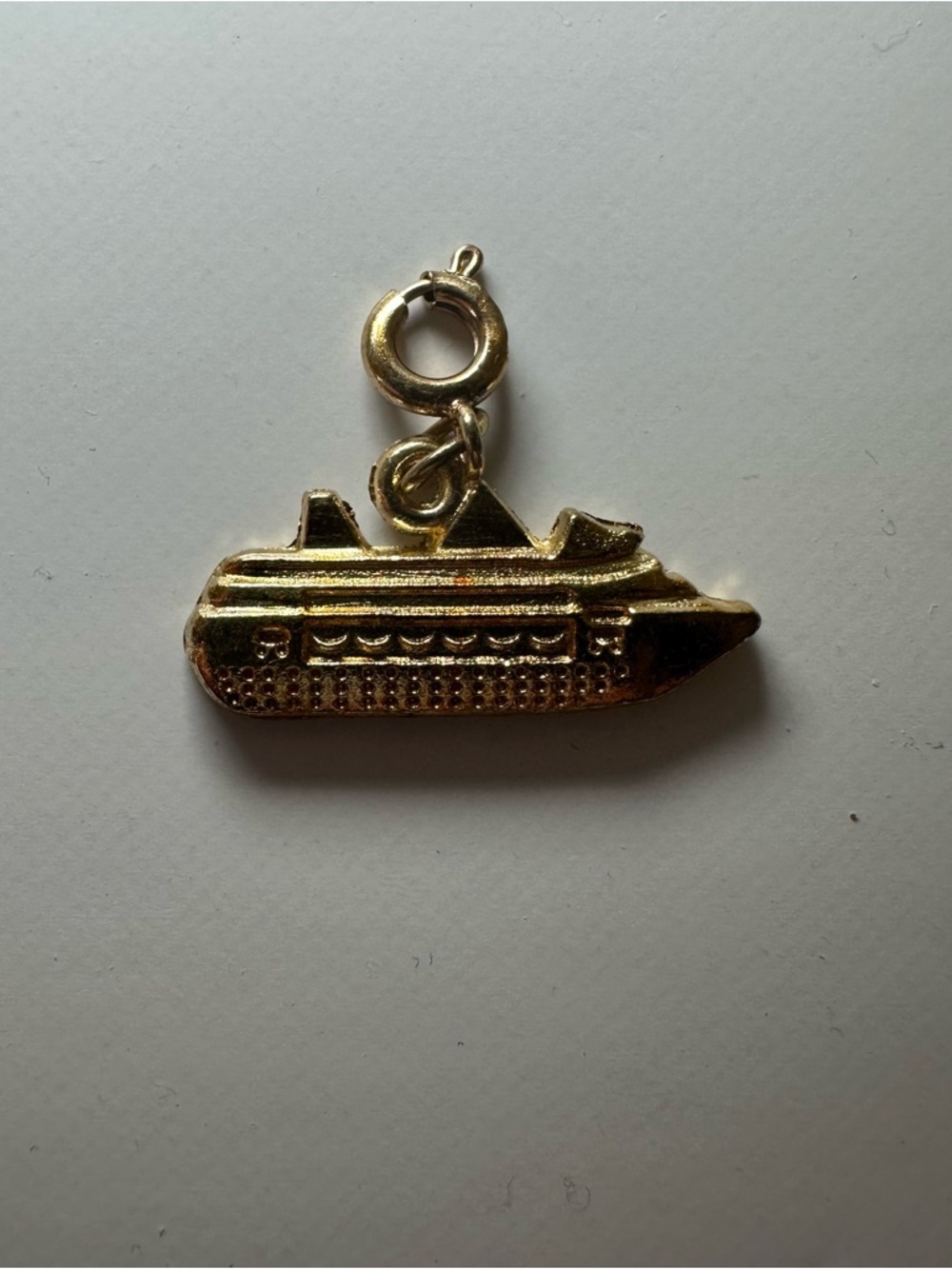 Gold Ship Pendant Charm Necklace Accent